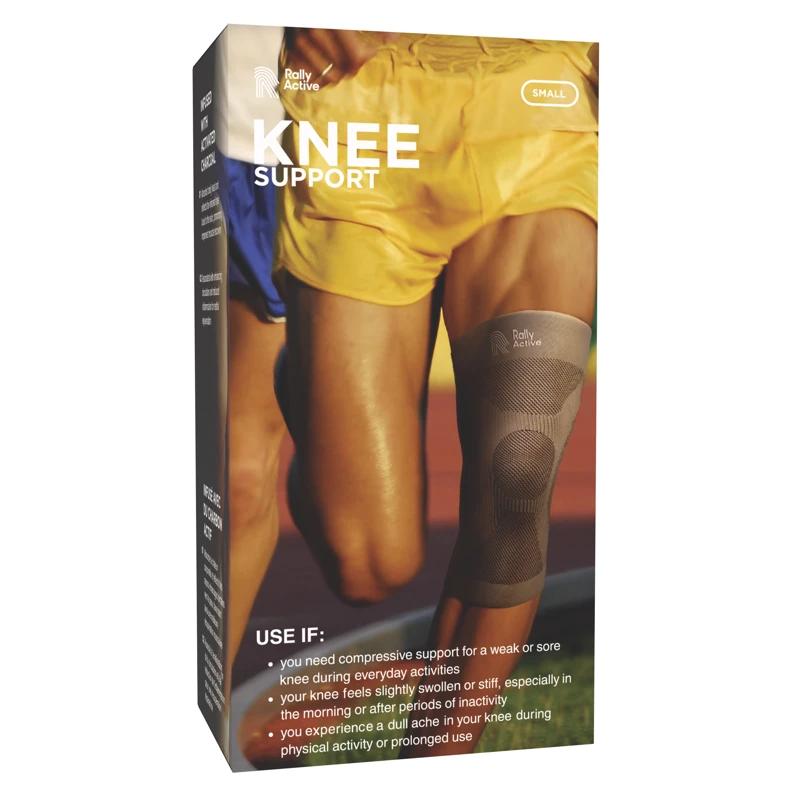 Rally Active knee support product packaging